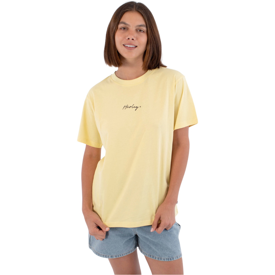 2026 Hurley Frauen Script Regular Tee WTSEU00029 - Macadamia